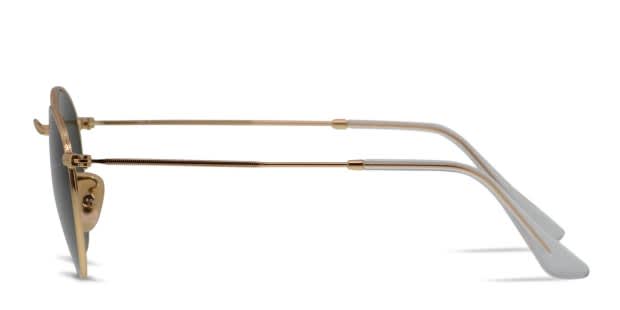Ray-Ban RB3447 Round Metal Gold, Green Prescription Sunglasses