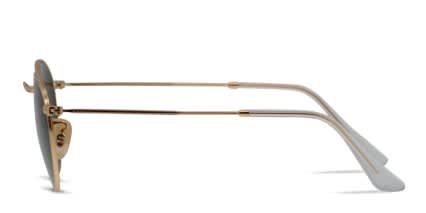 Ray-Ban RB3447 Round Metal Gold, Green glasses - Gold / Green - Side View