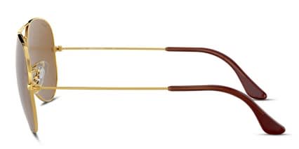 Ray-Ban RB3025 Aviator Large Metal Gold, Brown glasses - Gold / Brown - Side View