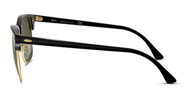 Ray Ban RB3016 Clubmaster Black Gold Prescription Sunglasses 50