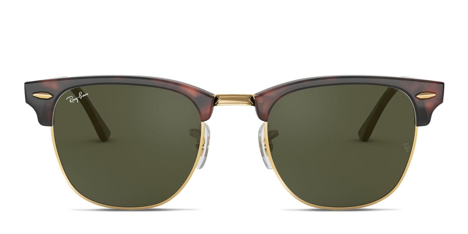 Ray-Ban RB3016 Clubmaster Tortoise, Gold glasses - Tortoise / Gold - Frontal View