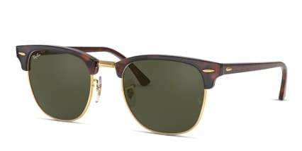 Ray-Ban RB3016 Clubmaster Tortoise, Gold glasses - Tortoise / Gold - Angle View