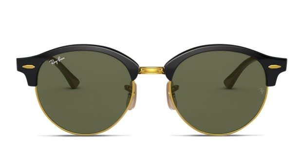 Ray-Ban RB 4246 サングラス ブラック/ゴールド Ray-Ban RB4246 Clubround Black, Gold Prescription Sunglasses - 50