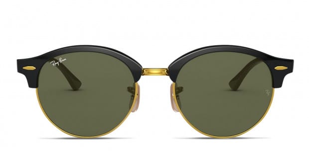 Ray Ban RB4246 Clubround Black Gold Prescription Sunglasses 50 Off Lenses