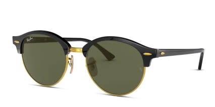 Ray-Ban RB4246 Clubround Black, Gold glasses - Black / Gold - Angle View