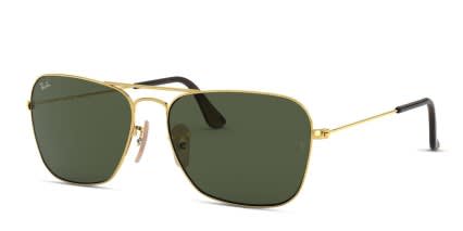 Ray-Ban Caravan RB3136 Gold, Green, Tortoise glasses - Gold / Green / Tortoise - Angle View