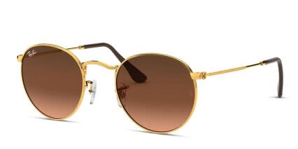 Ray-Ban RB3447 Round Metal Gold/Bronze/Brown glasses - Gold / Bronze / Brown - Angle View