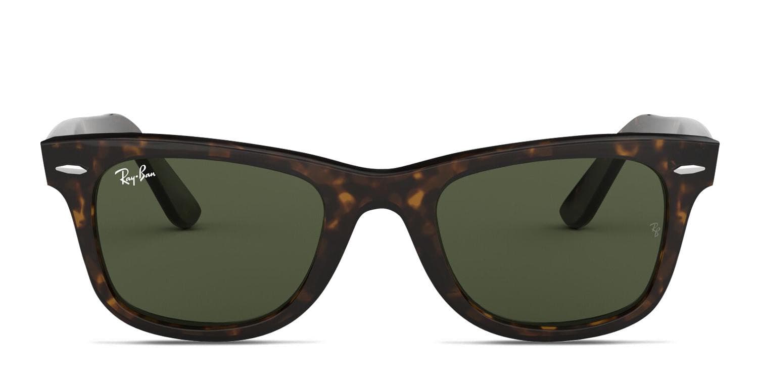 Ray-Ban RB2140 Wayfarer Brown, Tortoise, Green glasses - Brown / Tortoise / Green - Frontal View