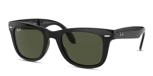 Ray-Ban RB4105 Folding Wayfarer ケース付 美品 Ray-Ban 4105 Foldable Wayfarer Black Prescription Sunglasses - 50