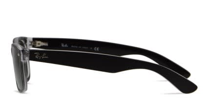 Ray-Ban RB2132 New Wayfarer Matte Black, Clear glasses - Matte Black / Clear - Side View