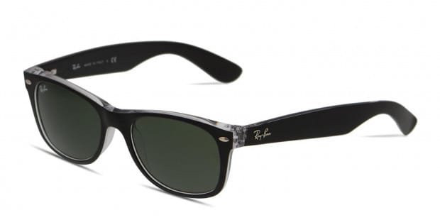 Ray ban new wayfarer black clear polarized discount