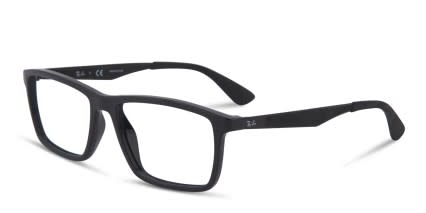 Ray-Ban RX7056 Shiny Black glasses - Shiny Black - Angle View