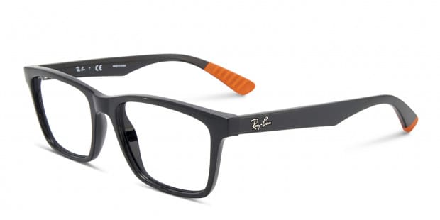 Ray-Ban 7025 Black w/Orange Eyeglasses | Includes FREE Rx Lenses