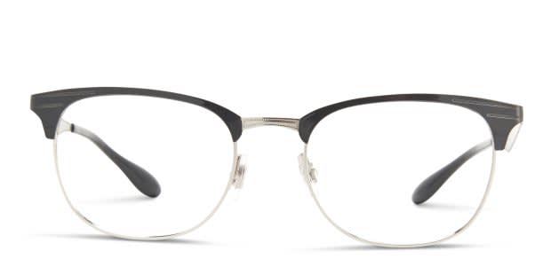 レイ Ray-Ban 6346 Black w/Silver Eyeglasses | Includes FREE Rx Lenses