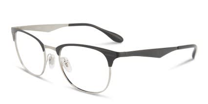 Ray-Ban RB6346 Black w/Silver glasses - Black / Silver - Angle View