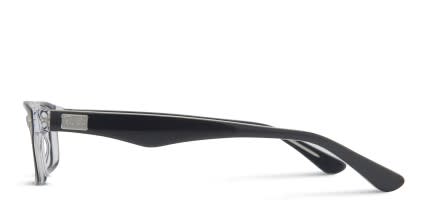 Ray-Ban RB5206 Black Crystal glasses - Black / Clear - Side View
