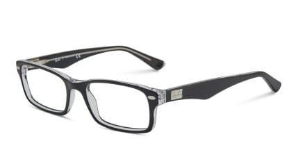 Ray-Ban RB5206 Black Crystal glasses - Black / Clear - Angle View