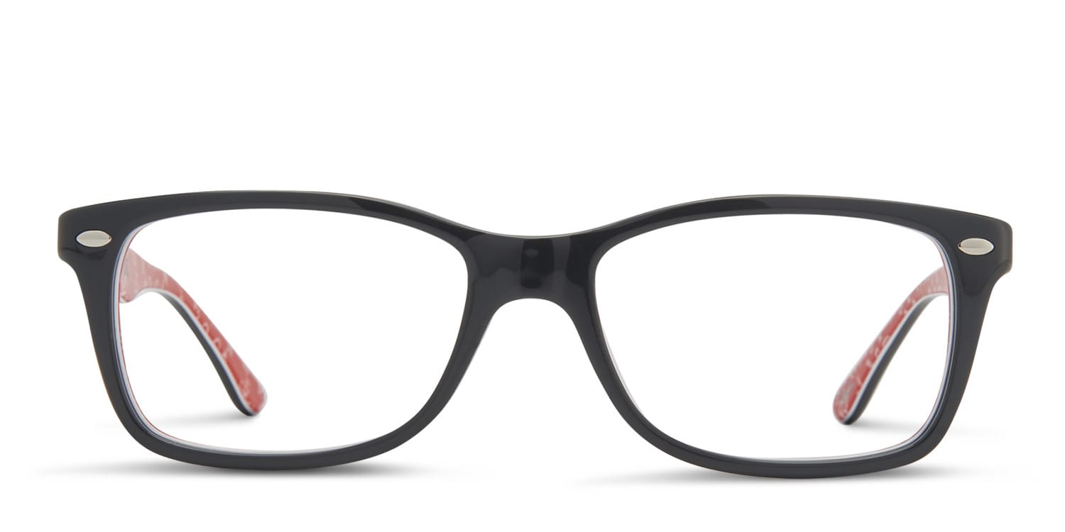 Ray-Ban RX5228 Black, Red glasses - Black / Red - Frontal View