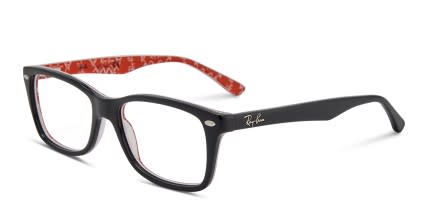 Ray-Ban RX5228 Black, Red glasses - Black / Red - Angle View