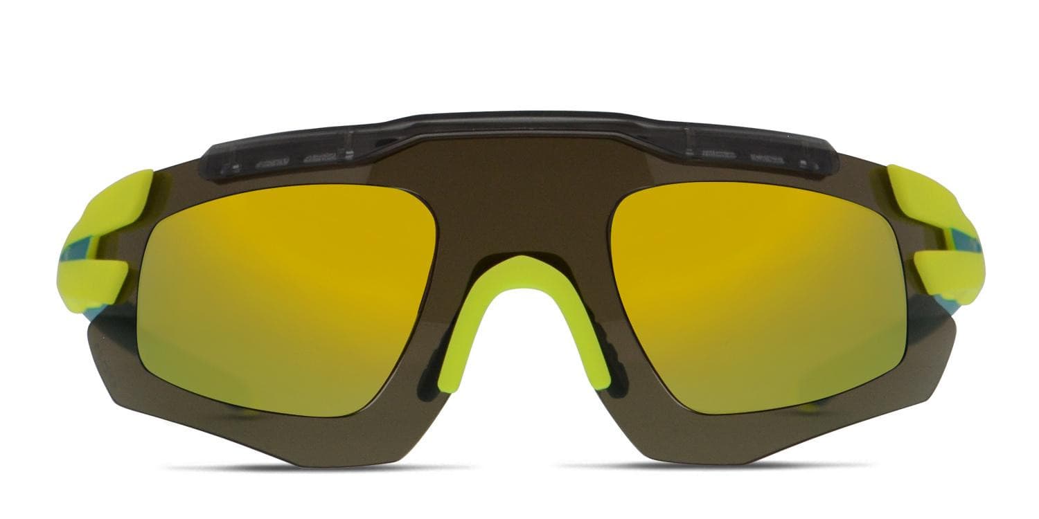 Progear Sprinter S-1284 Brown, Clear, Yellow, Teal glasses - Gray / Clear / Green / Yellow - Frontal View