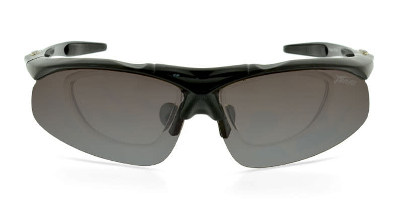 Panlees S866 Shiny Black Inner-ClipOn Polarized glasses - Black - Frontal View