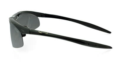 Panlees S866 Shiny Black Inner-ClipOn Polarized glasses - Black - Side View