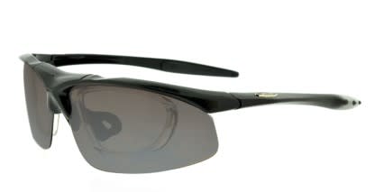 Panlees S866 Shiny Black Inner-ClipOn Polarized glasses - Black - Angle View