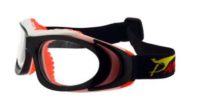 Panlees D517 Black w/White/Orange glasses - Black / Orange - Angle View