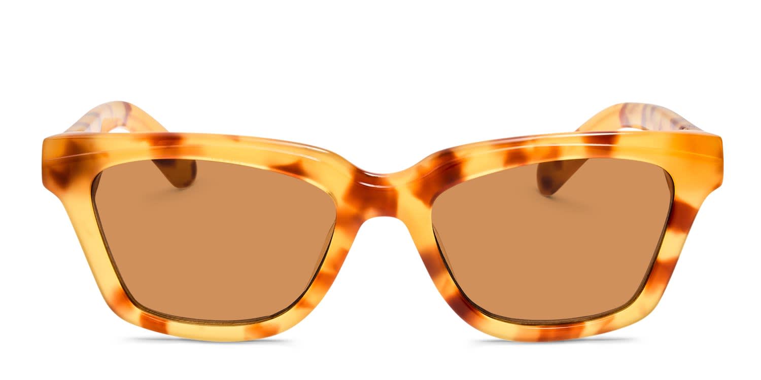 Jacquemus Carre Tortoise, Yellow glasses - Tortoise / Yellow - Frontal View