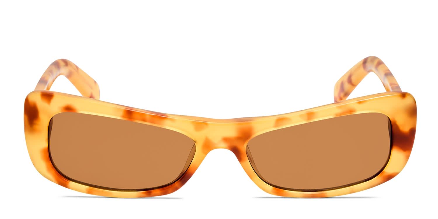Jacquemus Capri Tortoise, Yellow glasses - Tortoise / Yellow - Frontal View
