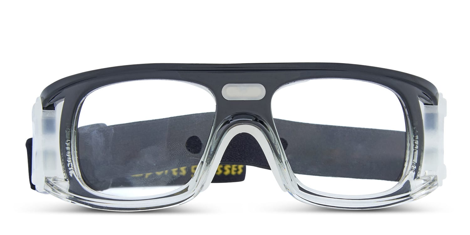 Panlees JH0016 Black w/Clear NA glasses - Black / Clear - Frontal View