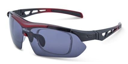 Panlees SP017 Red w/Black Inner-ClipOn glasses - Black / Red - Angle View