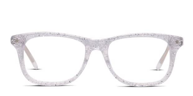 Olos Dora Kids Clear Glitter Eyeglasses Includes FREE Rx Lenses