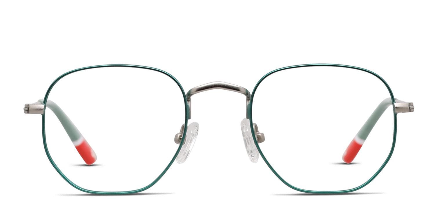Olos Instrumental Kids Green, Silver glasses - Green / Silver - Frontal View