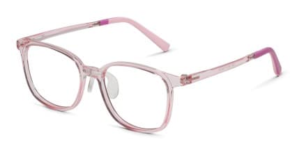 Edman Kids Pink, Clear glasses - Clear / Pink - Angle View