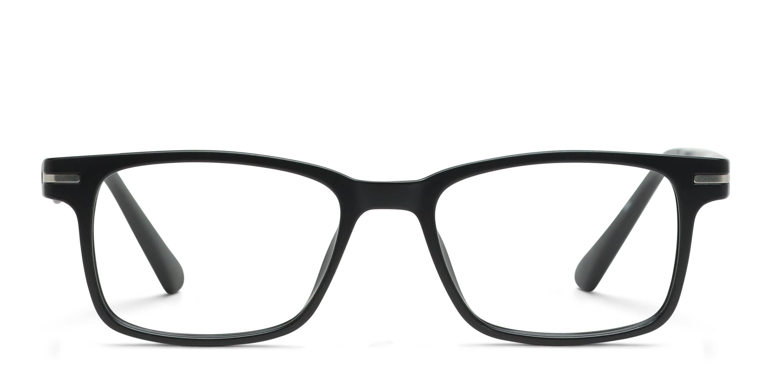 Olos Timo w/Clip-on Kids Black glasses - Black - Frontal View