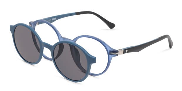 Olos Bethany w/Clip-on Kids Blue Prescription Eyeglasses display picture 1