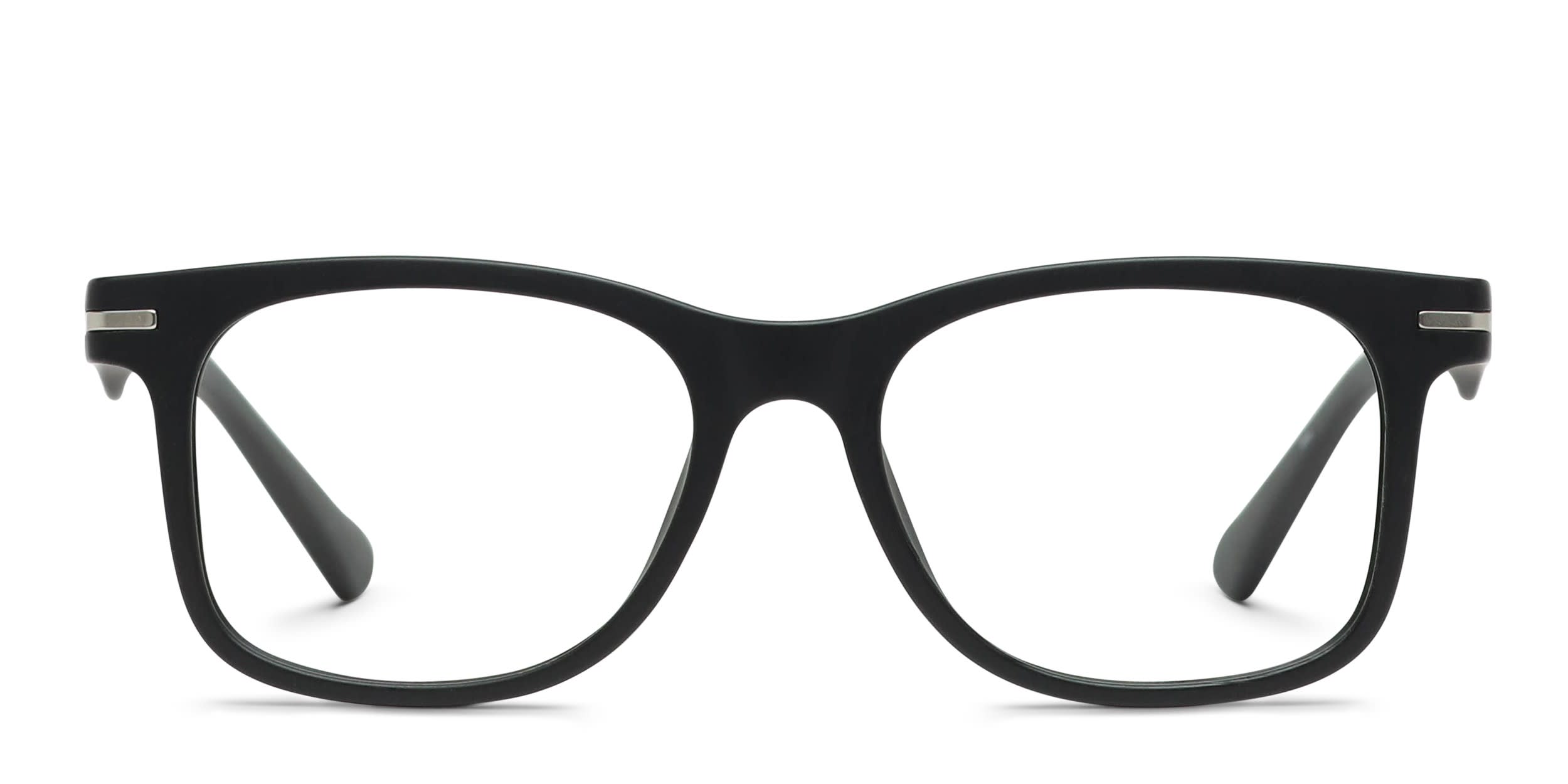 Olos Dash w/Clip-on Kids Black glasses - Black - Frontal View