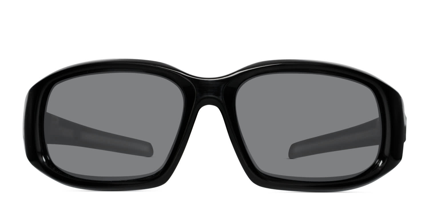 Eyres Benz Shiny Black, White glasses - Black / Gray - Frontal View