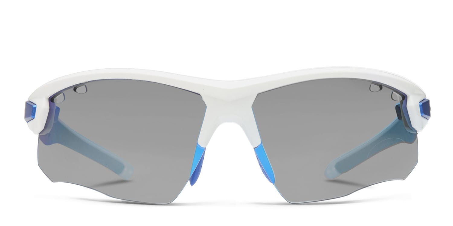 Mirage White, Blue (Non-Rx-able) glasses - White / Blue - Frontal View