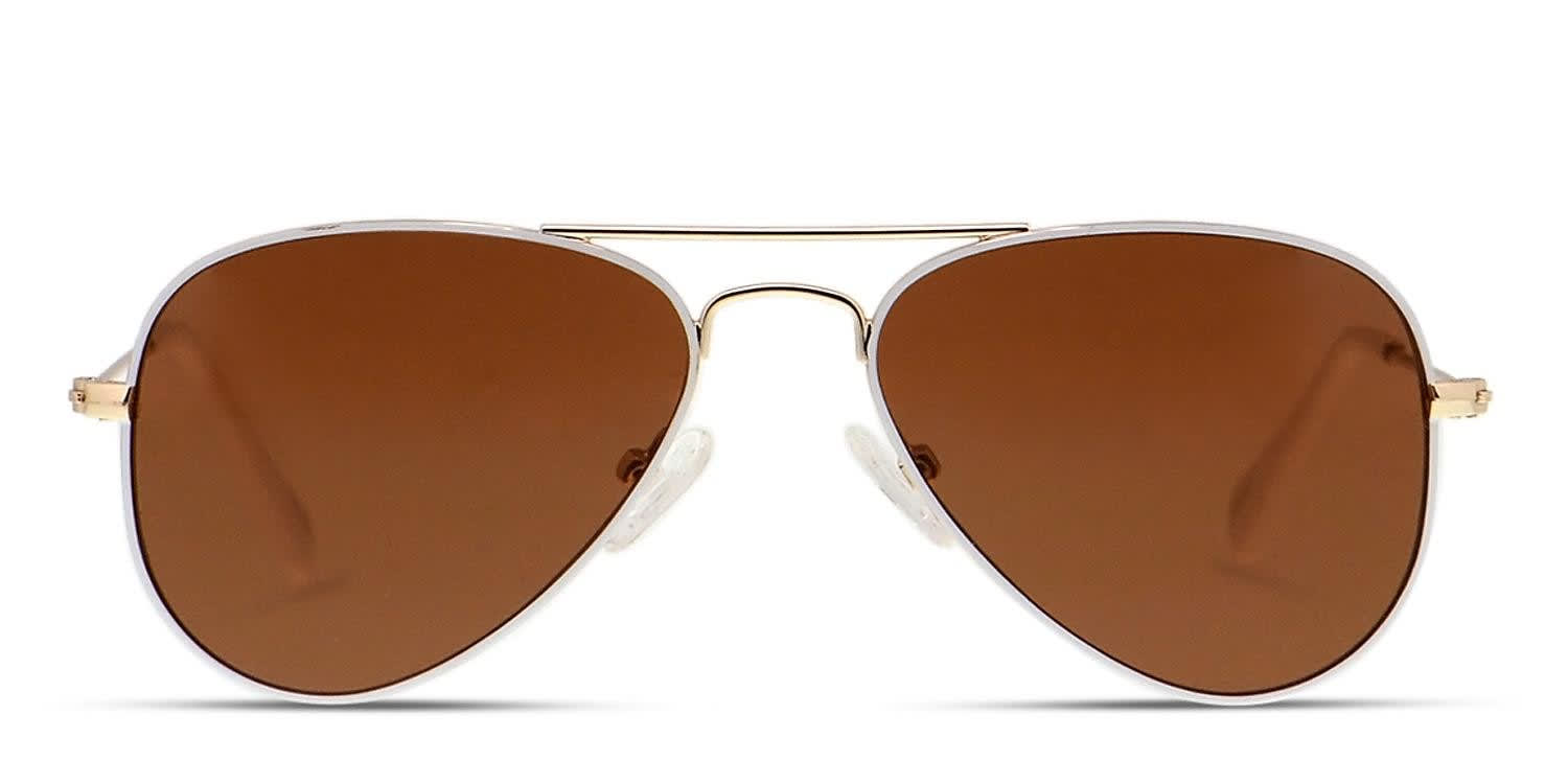 Ottoto Allo White, Gold Kids glasses - White / Gold - Frontal View