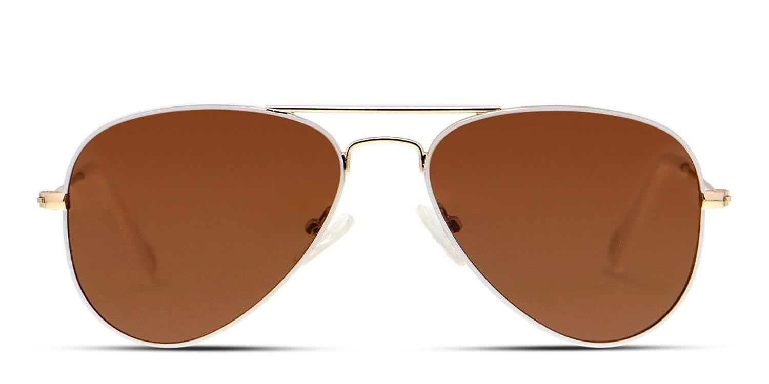 Ottoto Allo White, Gold Kids glasses - White / Gold - Frontal View