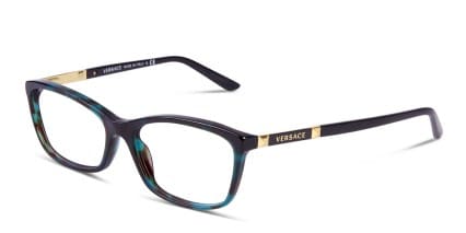 Versace VE3186 Green Tortoise glasses - Multicolor / Tortoise / Teal - Angle View