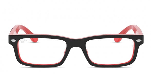 Ray Ban RY1535 Kids Black Red Eyeglasses Includes FREE Rx Lenses