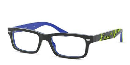 Ray-Ban RY1535 Kids Black, Yellow, Blue glasses - Black / Yellow / Blue - Angle View