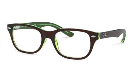 Ray-ban RY1555 Kids Brown, Green glasses - Brown / Green - Angle View
