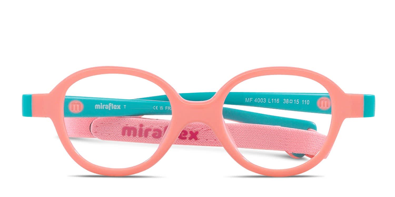 Miraflex MF4003 Kids Pink, Teal glasses - Pink / Teal - Frontal View