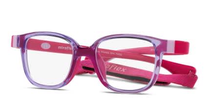Miraflex MF4005 Kids Clear, Pink glasses - Clear / Pink - Angle View