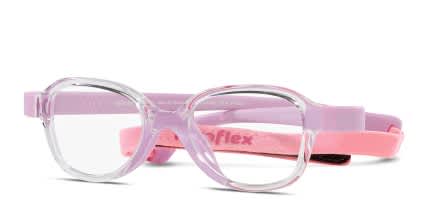 Miraflex MF4006 Kids Clear, Purple glasses - Clear / Purple - Angle View