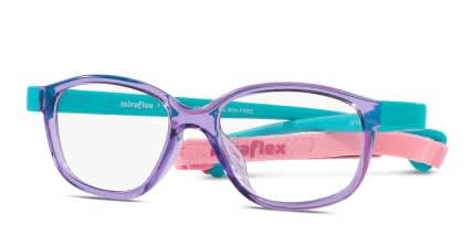 Miraflex MF4007 Kids Clear, Purple glasses - Clear / Purple - Angle View